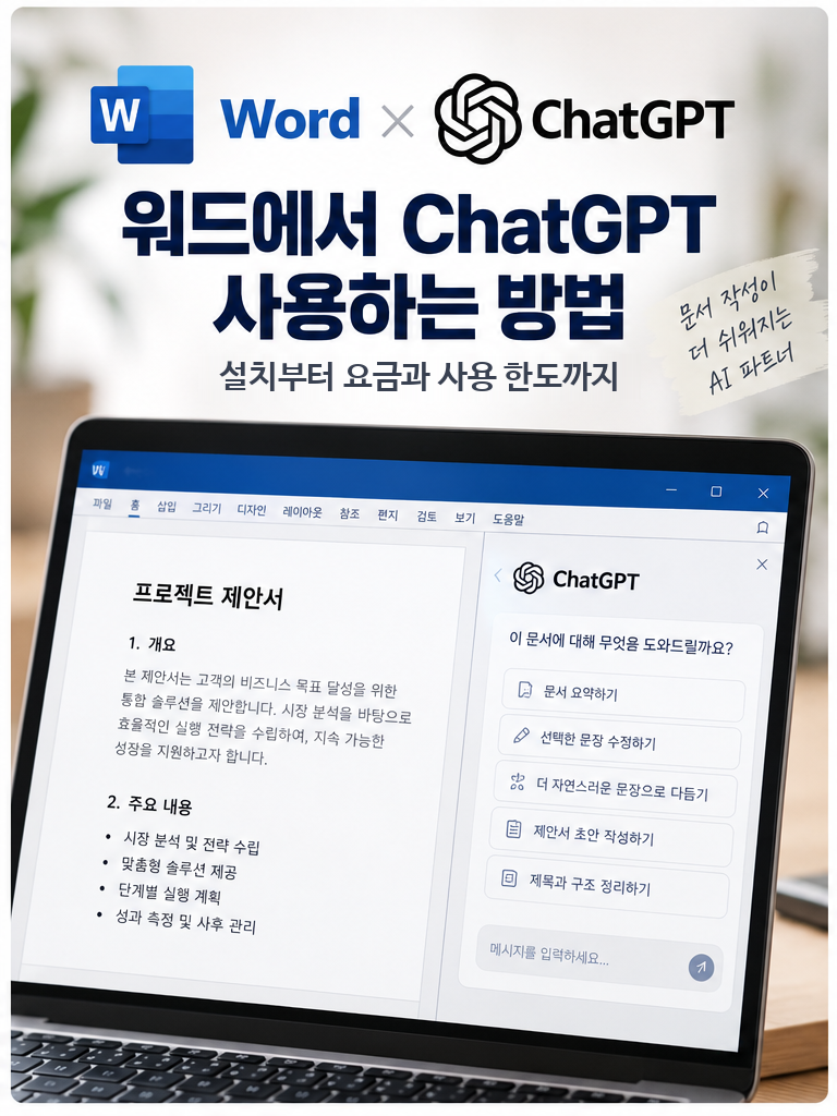 워드 ChatGPT 사용법, 설치부터 무료 이용 범위까지